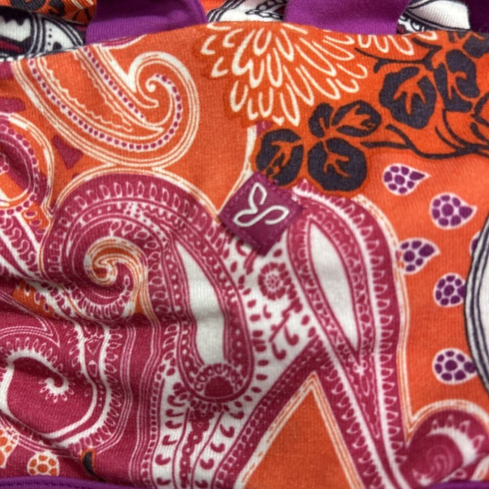 Prana Athletic Dress Women’s Medium Self Bra Fuchsia Orange Paisley Fit Flare - Picture 9 of 10